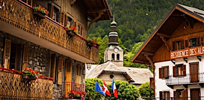 Morzine town centre in the summer
