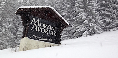 Road sign when you enter Morzine on a Transfers